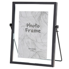 7 Inch Gold Photo Frame Nordic Minimalist Geometric Glass Picture Frame Wall Hanging Frame Creative Iron Bedroom Home Decoration 2024 - buy cheap