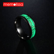 Ювелирные изделия MeMolissa, новинка, обручальное кольцо из нержавеющей стали с люминесцентным светящимся логотипом, кольца на палец для женщин, модные, Прямая поставка 2024 - купить недорого