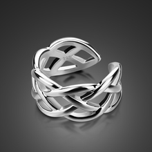 Nuevo anillo de malla hueco retro de moda. Sólida plata 925 anillo de 10mm de ancho para mujer tamaño ajustable. Joyería de plata al por mayor 2024 - compra barato