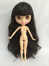 Кукла шарнирная Обнаженная Blyth, Заводская кукла с черными волосами, подходит для шарнирной куклы «сделай сам»