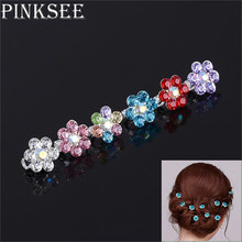 10pcs/Set Bride Wedding Crystal Flower Hair Buckle Hairpin For Women Girls Headdress Flower Bean Buckles Hair Clip 2024 - buy cheap