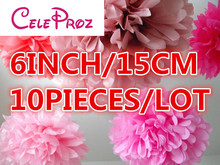(10pcs/Lot) 6 inch 15cm Colorful Tissue Paper Poms Flower Balls for Wedding Decoration 24 Colors 2024 - buy cheap