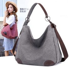 Bolsos de lona Vintage para mujer, bolso de hombro portátil, Hobos de oficina, bandolera, novedad de 2021 2024 - compra barato