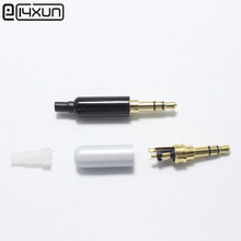 2pcs Copper 3.5mm Stereo Headset Plug with tail 3 pole 3.5 mm Audio Plug Jack Adaptor Connector for iphone white black 2024 - buy cheap