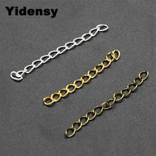 Yidensy 100Pcs/Lot Iron Extended Extension Chain Gold Silver Color 50mm Tail Extender For DIY Jewelry Findings Necklace Bracelet 2024 - buy cheap