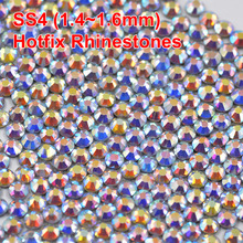 SS4 Clear AB Hotfix Rhinestone DMC Flat Back Glass Iron On Hot Fix Strass Crystal Stones for Clothing Dresses Crafts Accessories 2024 - buy cheap