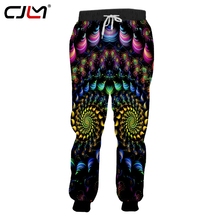 CJLM Homem Novo Calças dos homens Sweatpants 3D Impresso Colorido Vórtice Criativo Best Selling Casual Padrão Circular Tamanho Grande 6XL 2024 - compre barato
