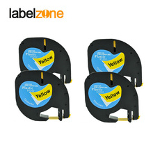 4 упаковки 12 мм черный на желтый совместимый с Dymo Letratag 91202 пластиковые ленты LT 91202 ленточный Лейбл для DYMO Letra Tag Label Maker 2024 - купить недорого
