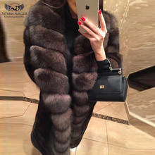 Tatyna Furclub Natural Fur Women Coat Winter Real Fox Fur Jacket Coats Female Thick Warm Outerwear Fashion Fur coat Collar Brown 2024 - buy cheap