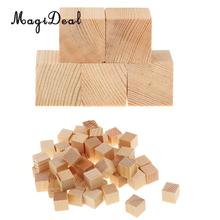 5/50Pcs 10mm / 30mm Wooden Square Blocks Mini Wood Cubes Embellishment for Woodworking Craft DIY kids Early Educational Toys 2024 - buy cheap