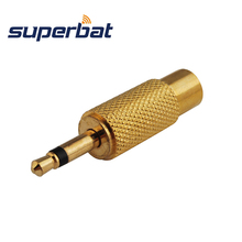 Superbat Gold 3.5mm Mono Plug to RCA Jack Audio Adaptor RF Coaxial Connector 2024 - buy cheap