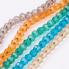 4mm Faceted Environmental Glass Round Beads Strands for Jewelry Making DIY , Hole: 1mm; about 100pcs/strand, 13.7" 2024 - buy cheap