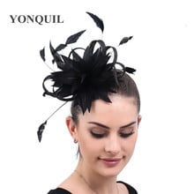 Ladies Black Party Fashion Fascinator Hair Accessories Church Headwear Feathers Flower For Women Hair Clips Feather Hair Bands 2024 - buy cheap
