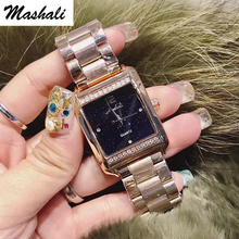 Mashali-Relojes de cuarzo de lujo para Mujer, pulsera femenina con carcasa de diamantes de imitación, a la moda 2024 - compra barato