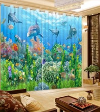 Modern Living Room Curtains underwater world Curtains Custom Curtains Kids Room Bedroom Sheer Curtains 2024 - buy cheap