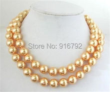 JEWE3024 ******NEW!10mm Gold South Sea Shell Pearl Necklace 32" 2024 - buy cheap