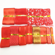 Cintas de organza Rojas mezcladas, 6-40mm, venta al por mayor, cintas de Navidad de decoración, 10 yardas/lote 2024 - compra barato