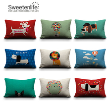 Sweetenlife capa de almofada decorativa de 30x50cm, almofadas de sofá de cachorro, desenho animado, decoração de casa, fronha impressa 2024 - compre barato