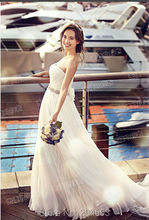Envío Gratis listo para enviar una línea vestido de boda con faja tamaño personalizado y color 2024 - compra barato
