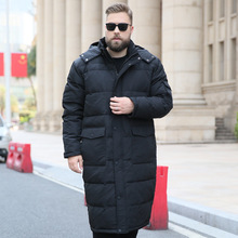 Новинка 2018 мужская куртка с капюшоном и воротником-стойкой большого размера зимняя мужская Свободная куртка с длинными коленями Xasual пальто большого размера XL-7XL 8XL 9XL 10XL 2024 - купить недорого