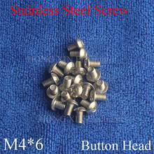 100pcs M4 Metric Thread 304 stainless steel Hexagon Socket Button Head Cap Screw Bolts Round Head M4*6mm screw nut 2024 - buy cheap