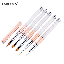 Nail Art Brush Pen Rhinestone Crystal Metal Acrylic UV Gel Polish French Stripe Builder Painting Drawing Liner Tip Tool Manicure 2024 - buy cheap