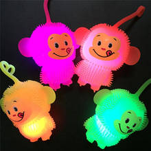 1 шт. светящийся светодиодный светильник игрушка мягкая эластичная обезьянка сжимаемая игрушка кукла забавные детские дни рождения подарок случайного цвета 2024 - купить недорого