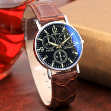 Gemixi 2019 New Exquisite Processing Luxury Six Pin Watches Quartz Men's Watch Blue Glass Belt Watch Men Relogio Masculino 2024 - buy cheap