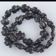 Free shipping Women Fashion Jewelry Black Howlet Howlite Turtle Loose Beads 15.5"  FG6209 2024 - buy cheap