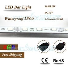 RGB 36 smd 5050 LED hard luces strip led bar light 50cm 12V waterproof IP65 U aluminum Shell + connector aquarium cabinet light 2024 - buy cheap