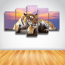 Pintura de animais de tigre 5 de impressão, tela de paisagem, arte para parede, decoração de casa, arte, impressão de pedras, pôster, fotos 2024 - compre barato