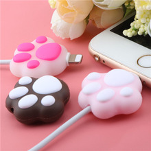 1Pcs Silicone Cat Paws Cable Protector Cute Anti-Break Cartoon Animal Model Cover Charging Cable Winder For iPhone Usb Cable 2024 - buy cheap