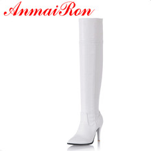 ANMAIRON Over-the-knee Boots Shoes Woman White Shoes Size 34-43 Zippers Long Boots Winter Platform Shoes High Heels  Boots 2024 - buy cheap