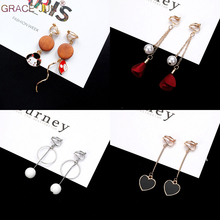 GRACE JUN Korea Style Luxury Fashion Clip on Earrings No Pierced for Girl Party Prom Elegant Costume Jewelry Accessory 32 Colors 2024 - buy cheap