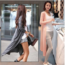 Fashion 2019 Spring Thin Kimono Long Cardigan 12 Colors Modal Femme Women Outerwear Cardigans Coats Black Gray Coat PZ1562 2024 - buy cheap