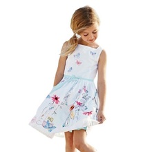 Nuevo vestido de algodón para niñas, vestido sin mangas de verano para niños, vestidos de fiesta para 1-7 años, vestidos de princesa para niños KF608 2024 - compra barato