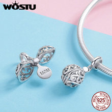 WOSTU Genuine 100% 925 Sterling Silver Gratitude For Mom Charm Fit Bracelet & Necklace Pendant Unique Brand Jewelry Gift FIC1008 2024 - buy cheap