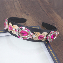 Baroque rhinestone headband fashion show full color geometry flower wild tide female accessories hair band headband 2024 - buy cheap