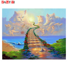 KAMY YI-pintura de diamante 5D DIY "gato", mosaico bordado de diamantes de imitación cuadrados o redondos, para decoración del hogar, regalo HYY 2024 - compra barato