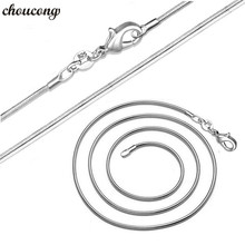 choucong Fashion Snake Necklace 925 Sterling Silver Smooth Party Wedding Necklace for women men jewelry 16"/18"/20"/22"/24"/26" 2024 - buy cheap