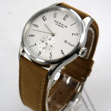 Новые мужские автоматические часы 42 мм parnis white окно с датой набора ST 1731 2024 - купить недорого