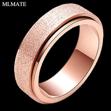 Men Women Fashion Titanium Steel Spinner Ring Sand Blast Finish 2024 - buy cheap