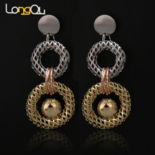 Fashion Design  Geometry Colourful Alloy  circle Drop Earrings For Women Long Earrings On Valentine's Day 2024 - buy cheap