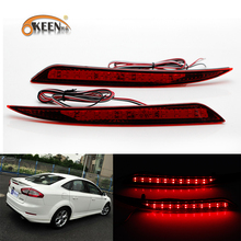 OKEEN 2x автомобильный Стайлинг Красный Светодиодный отражатель заднего бампера светильник для Ford Fusion Mondeo 2013 2014-2018 задний стоп-светильник 12 В 2024 - купить недорого