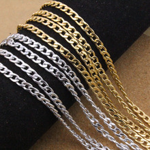 LOULEUR 5meter/lot 4x7.5mm Gold Silver Color Hip Hop Link Chain Mens Chunky for Necklace Bracelet Chains Jewelry Findings Making 2024 - buy cheap