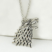 Stark black wolf throne new fashion wholesale pendant necklace / jewelry movie rights Stark wolf necklace unisex game 2024 - buy cheap