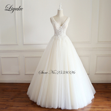 2019 Liyuke Simple Elegant Tulle A Line Wedding Dress With Deep V-Neckline Floor length vestido de noiva 2024 - buy cheap