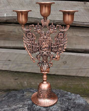 Castiçal de metal com 3 braços retrô, suporte de velas vintage de cobre para decoração de casa zt074 2024 - compre barato