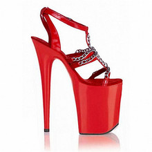 sandals metal chain Roman 20 cm super high heels high heels wedding shoes hollow out interest 2024 - buy cheap