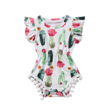 Комбинезон для новорожденных и маленьких девочек; комбинезон с кисточками; одежда с изображением кактуса; пляжный костюм 2024 - купить недорого